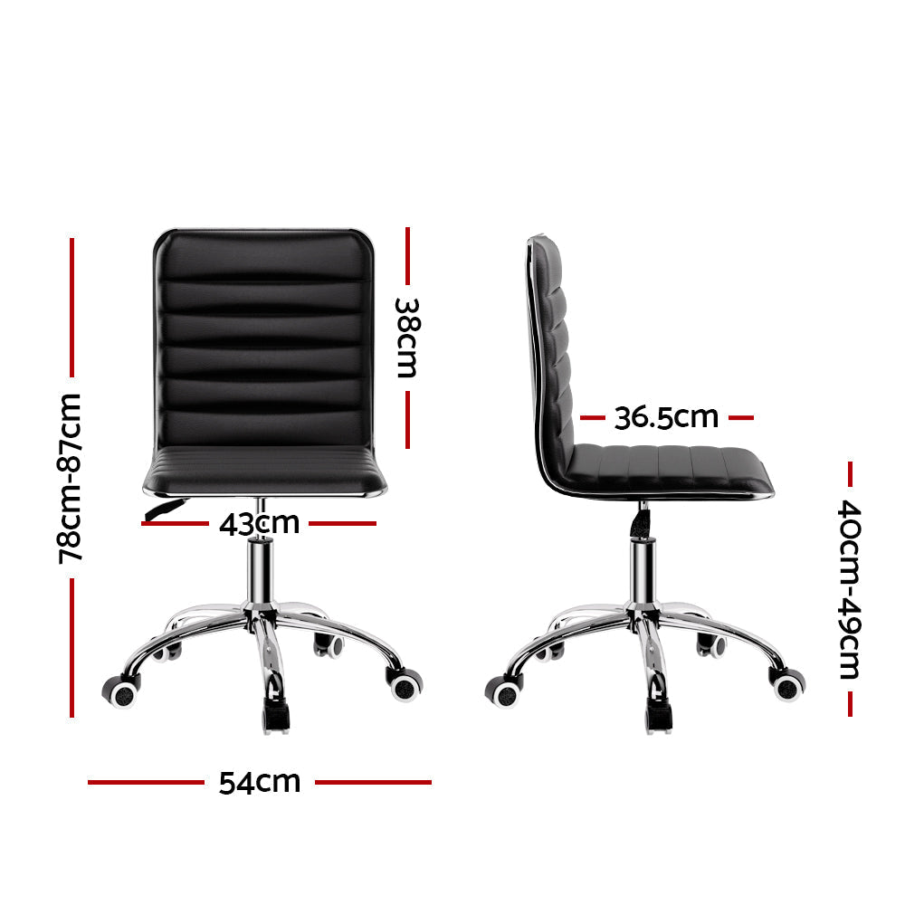 Artiss Office Chair Computer Desk Gaming Chairs PU Leather Low Back Black Fast shipping On sale