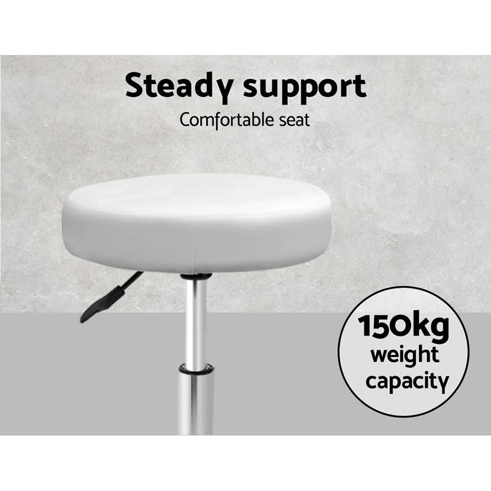 Artiss Round Chair Stools Salon Stool White Swivel Beauty Barber Hairdressing Low Fast shipping On sale