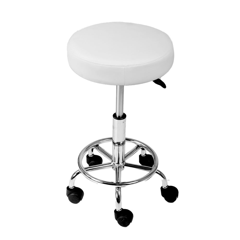 Artiss Round Chair Stools Salon Stool White Swivel Beauty Barber Hairdressing Low Fast shipping On sale