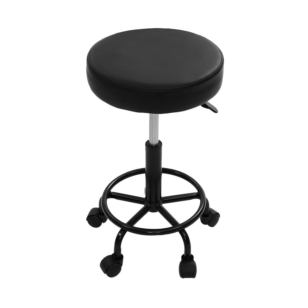 Artiss Round Salon Stool Stools Black Swivel Barber Hair Hydraulic Chairs Lift Low Fast shipping On sale