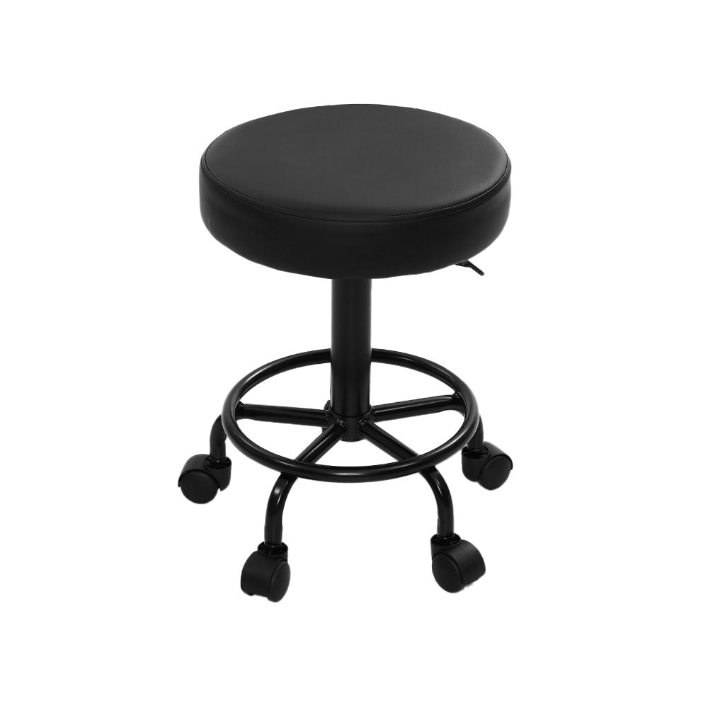 Artiss Round Salon Stool Stools Black Swivel Barber Hair Hydraulic Chairs Lift Low Fast shipping On sale
