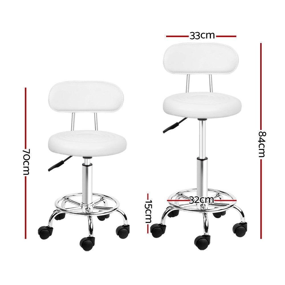 Artiss Salon Stool Swivel Barber Chair Backrest Hairdressing Hydraulic Height Low Fast shipping On sale