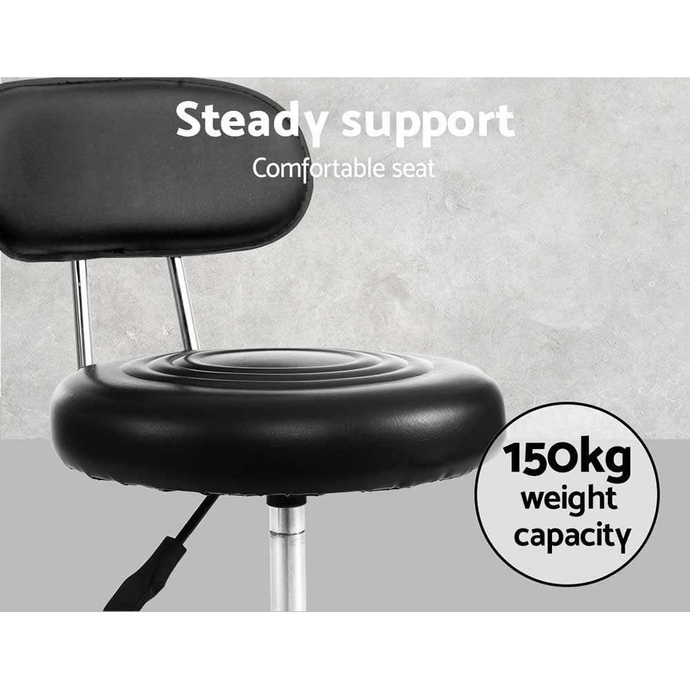 Artiss Salon Stool Swivel Chair Backrest Barber Hairdressing Hydraulic Height Low Fast shipping On sale