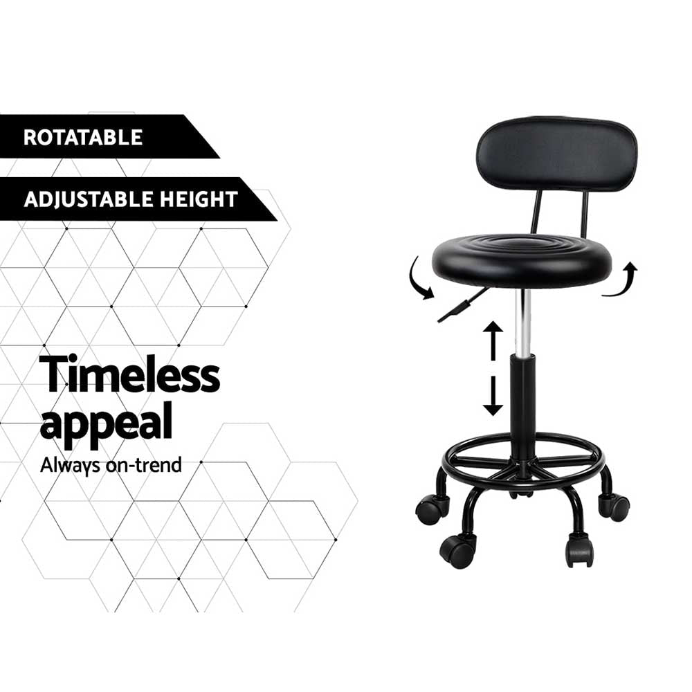 Artiss Salon Stool Swivel Chairs with Back Barber Beauty Hydralic Lift Low Fast shipping On sale