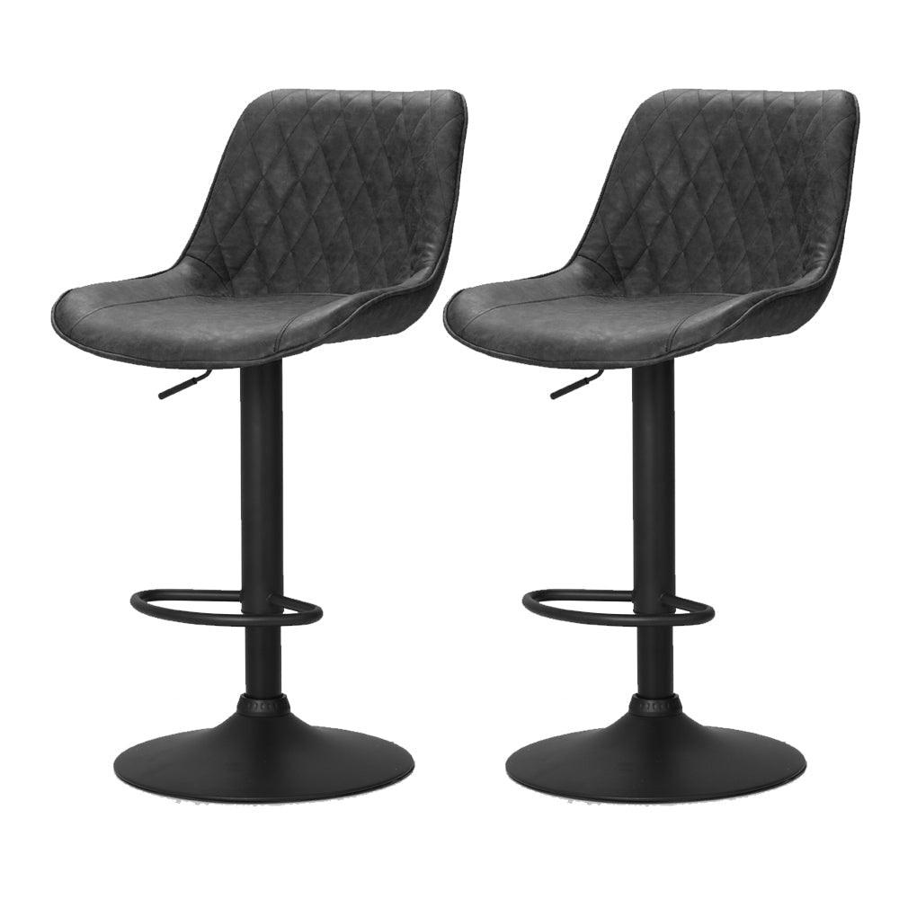 Artiss Set of 2 Bar Stools Kitchen Stool Chairs Metal Barstool Dining Chair Black Rushal Fast shipping On sale