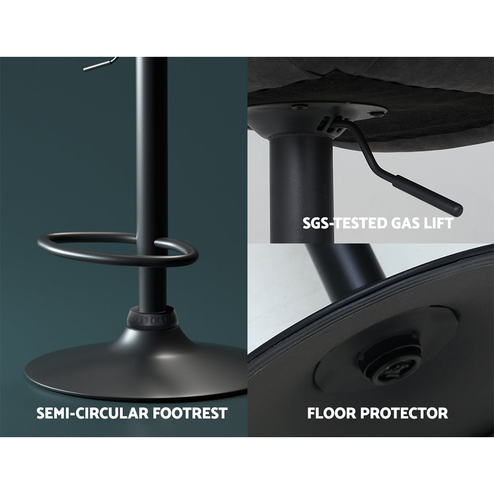 Artiss Set of 2 Bar Stools Kitchen Stool Chairs Metal Barstool Dining Chair Black Rushal Fast shipping On sale