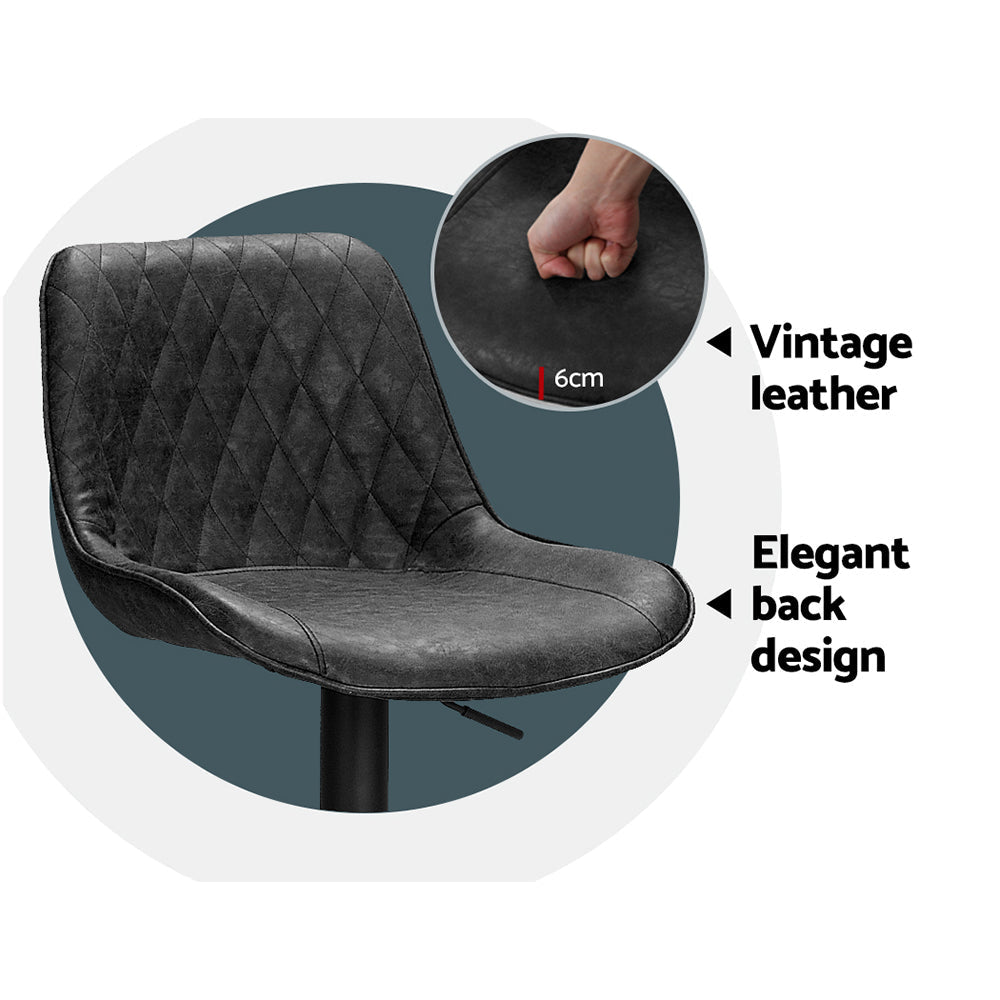 Artiss Set of 2 Bar Stools Kitchen Stool Chairs Metal Barstool Dining Chair Black Rushal Fast shipping On sale