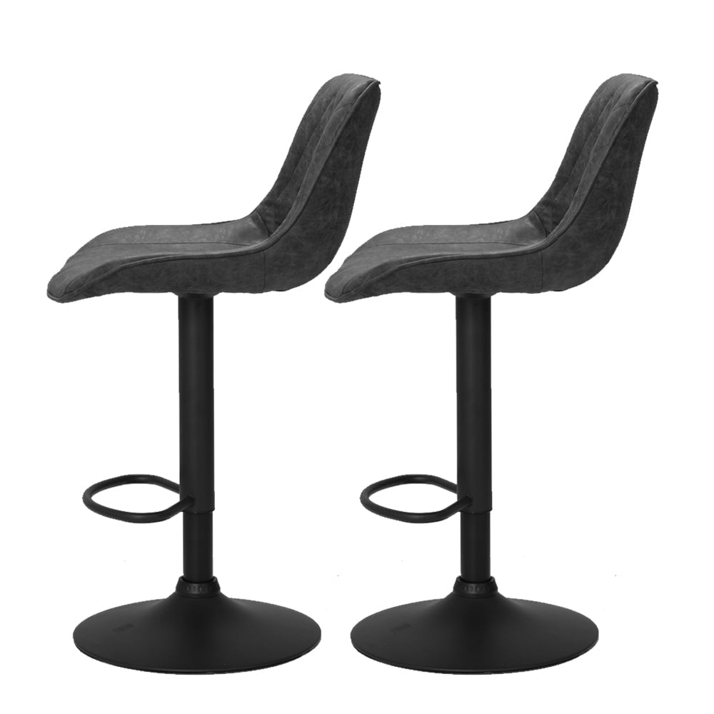 Artiss Set of 2 Bar Stools Kitchen Stool Chairs Metal Barstool Dining Chair Black Rushal Fast shipping On sale