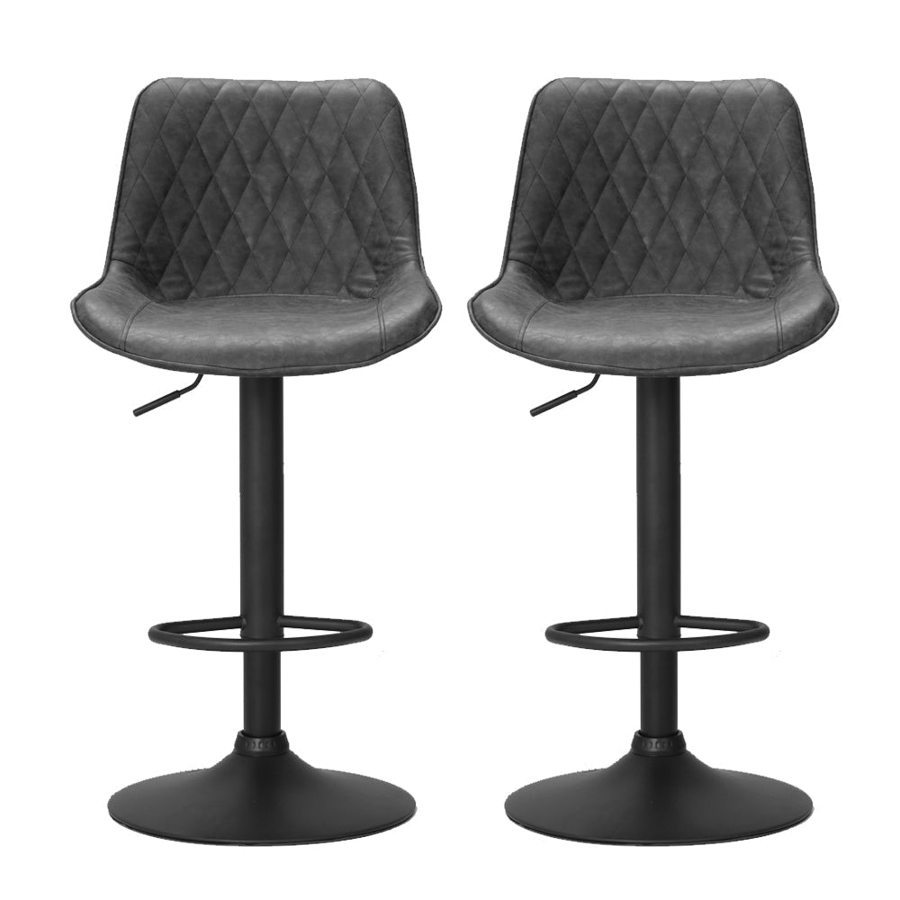 Artiss Set of 2 Bar Stools Kitchen Stool Chairs Metal Barstool Dining Chair Black Rushal Fast shipping On sale