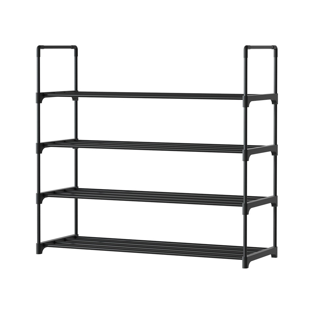 Artiss Shoe Rack Stackable 4 Tiers 80cm Shoes Shelves Storage Stand Black Cabinet Fast shipping On sale