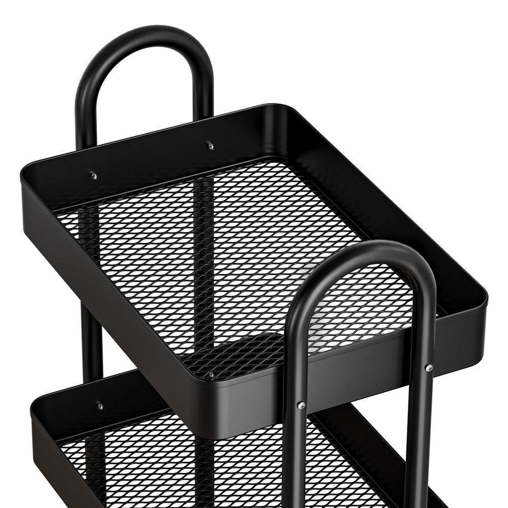 Artiss Storage Trolley Kitchen Cart 4 Tiers Black Fast shipping On sale