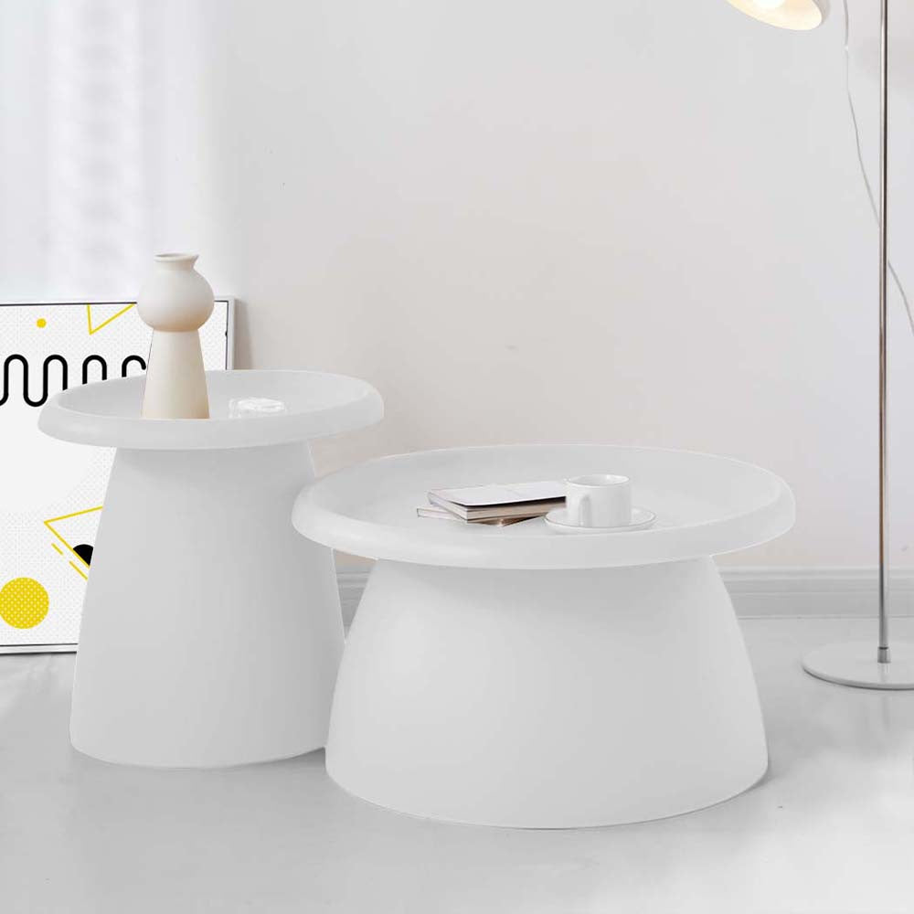 ArtissIn Coffee Table Mushroom Nordic Round Small Side 50CM White Fast shipping On sale