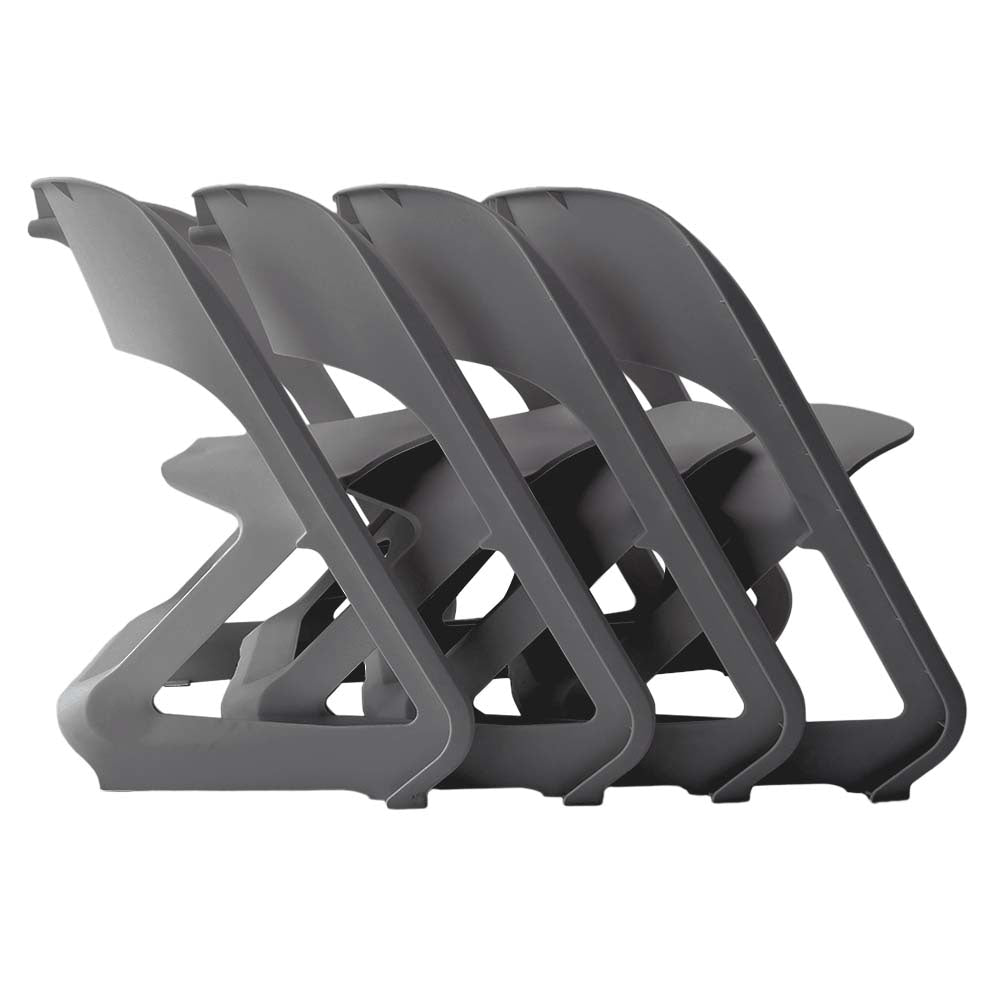 ArtissIn Set of 4 Dining Chairs Office Cafe Lounge Seat Stackable Plastic Leisure Grey Chair Fast shipping On sale
