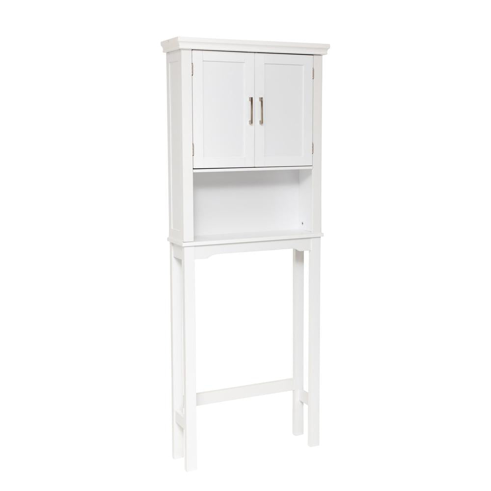 Arven Classic Style Over The Toilet High Rack Storage Cabinet - White Bathroom Fast shipping On sale