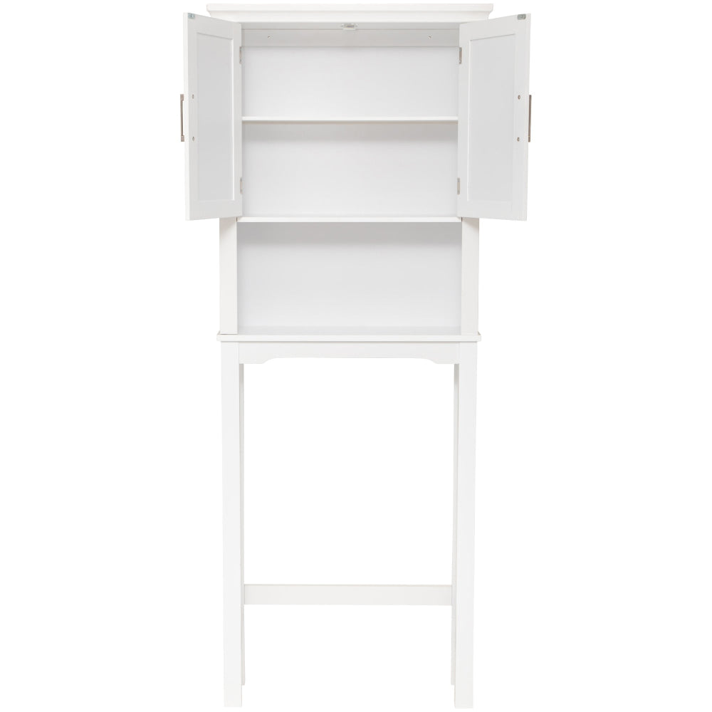 Arven Classic Style Over The Toilet High Rack Storage Cabinet - White Bathroom Fast shipping On sale