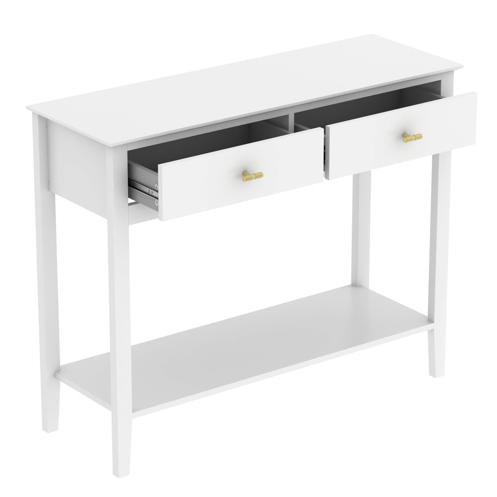 Arven Modern Wooden Hallway Console Hall Table 2-Drawers White Fast shipping On sale