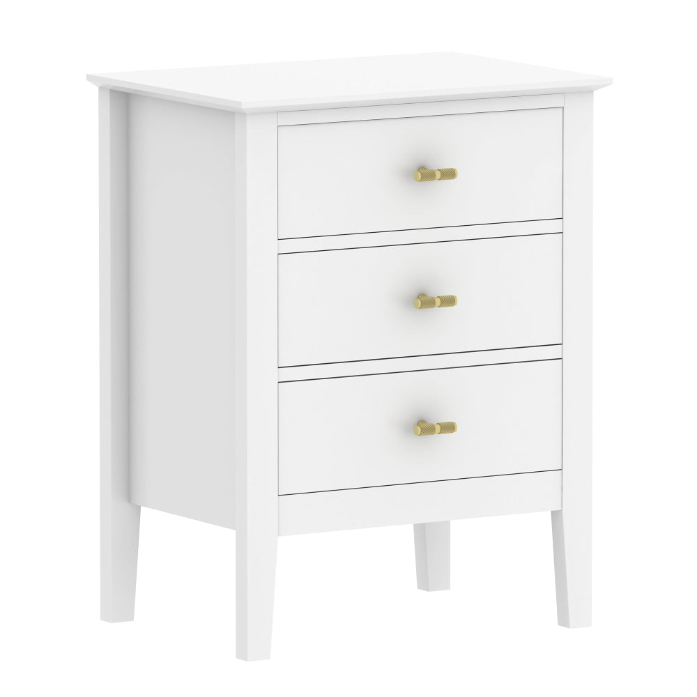 Arven Wooden Modern Nightstand Bedside Side Table 3-Drawers White Fast shipping On sale