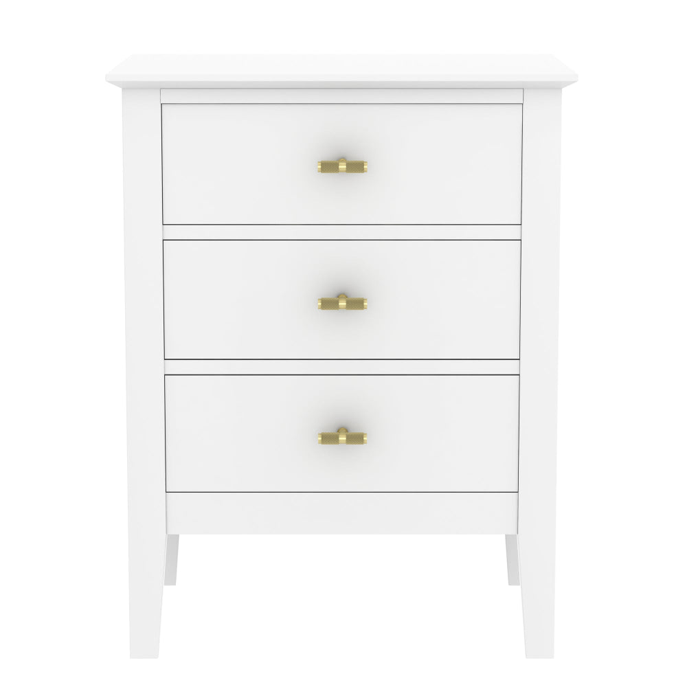 Arven Wooden Modern Nightstand Bedside Side Table 3-Drawers White Fast shipping On sale