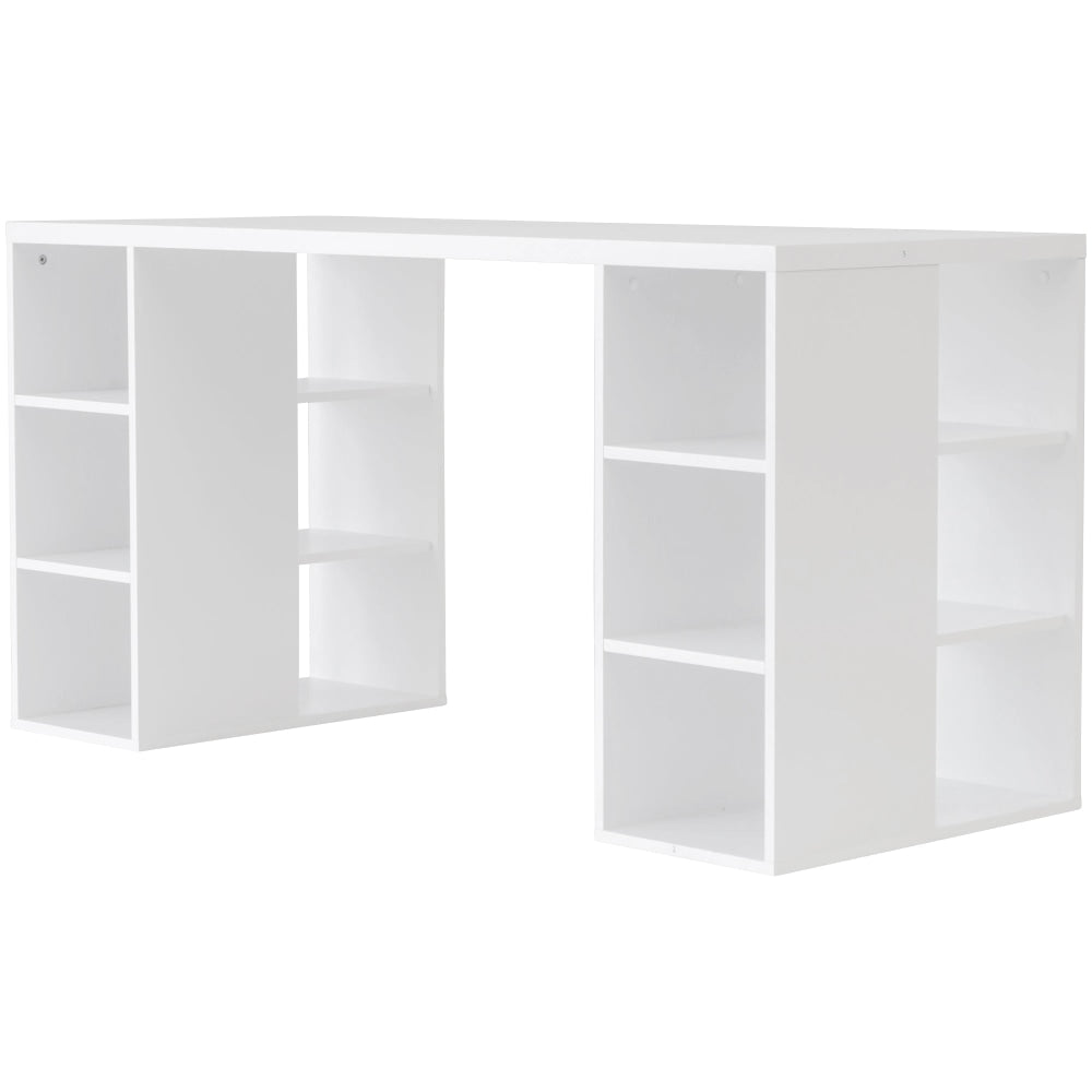 Atlas Study Writing Office Working Computer Desk Table W/ Storage Shelves - White Fast shipping On sale