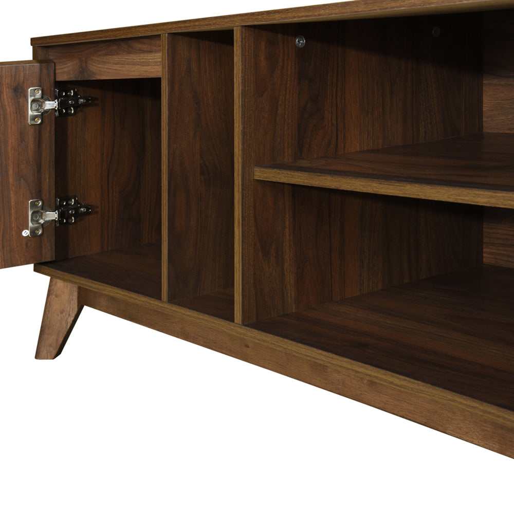 Audrew Lowline TV Stand Entertainment Unit 150cm W/ 2-Doors Walnut Fast shipping On sale