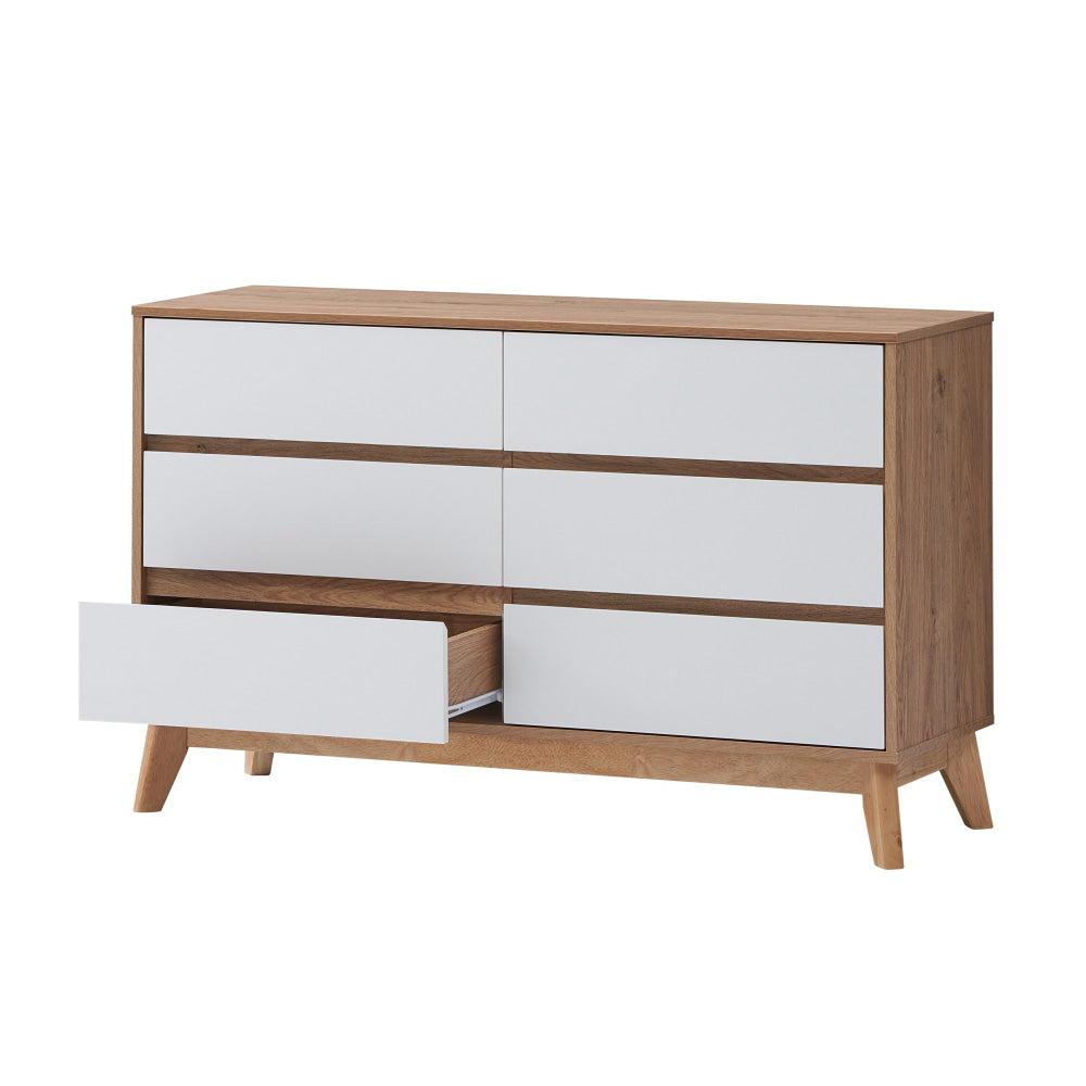 Audrey Wooden Chest Of 2x3-Drawers Dresser Storage Cabinet Oak/White Drawers Fast shipping On sale