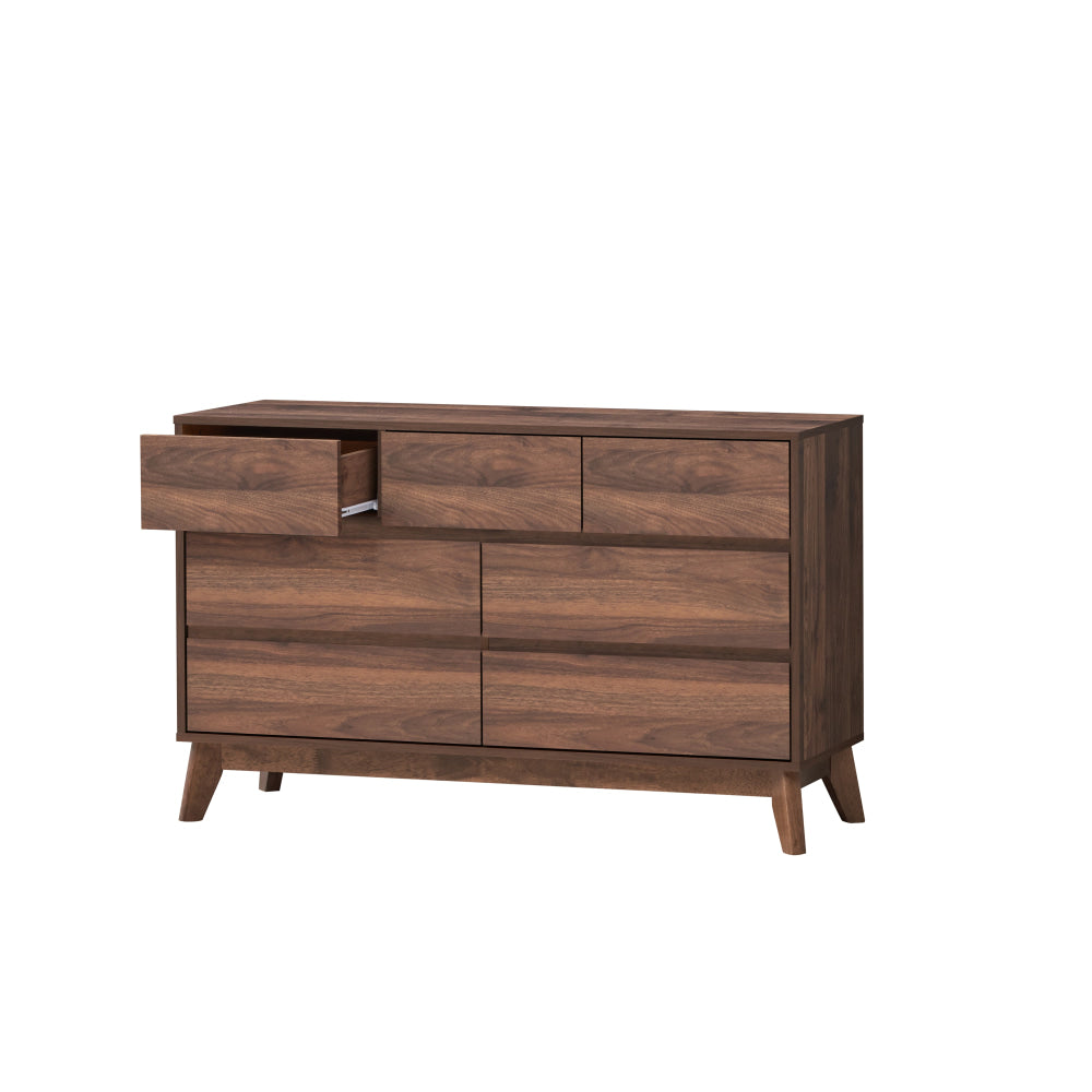 Audrey Wooden Chest Of 7-Drawers Dresser Storage Cabinet Walnut Drawers Fast shipping On sale