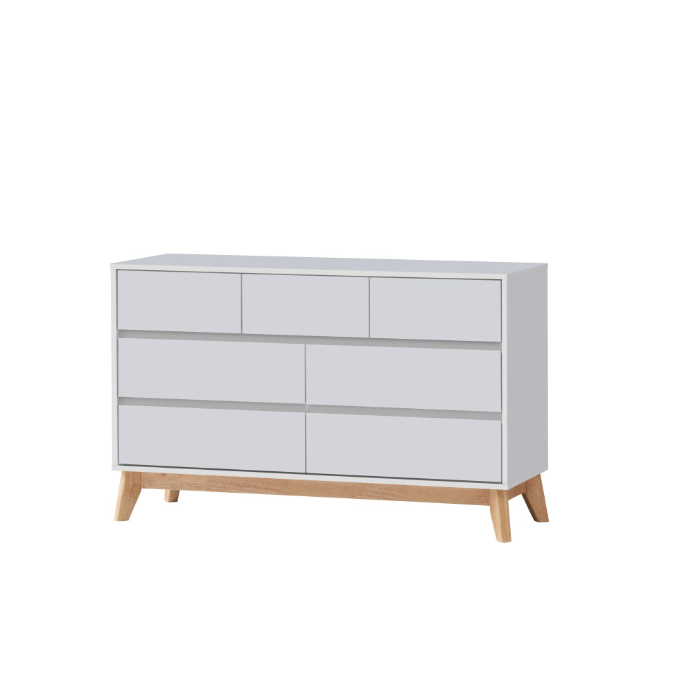 Audrey Wooden Chest Of 7-Drawers Dresser Storage Cabinet White/Oak Drawers Fast shipping On sale