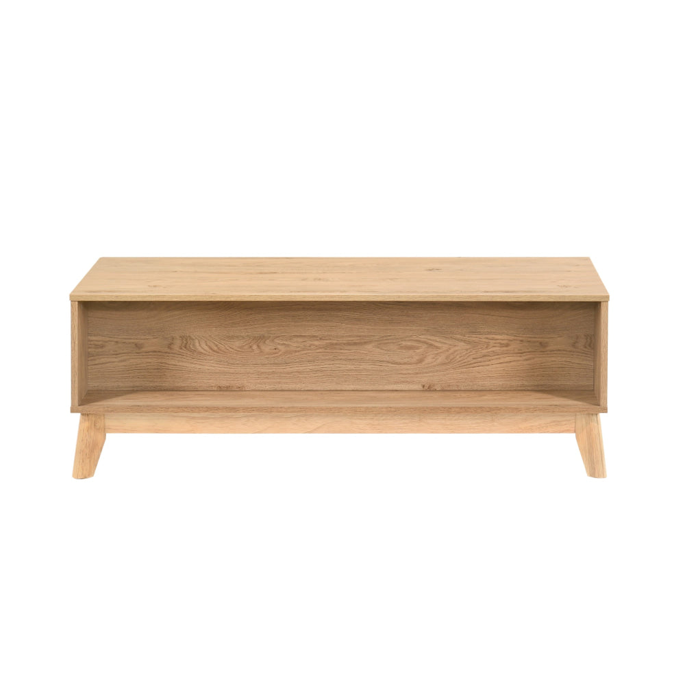 Scandinavian Coffee Table – 2 Drawers Oak Finish Rubberwood Legs 120cm Fast shipping On sale