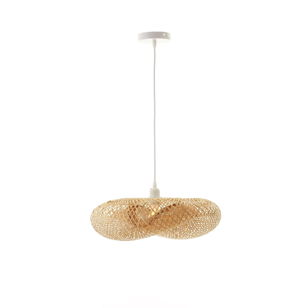 Aurora Woven Bamboo Pendant Light Minimalist Rustic Modern Handwoven Lamp Fast shipping On sale