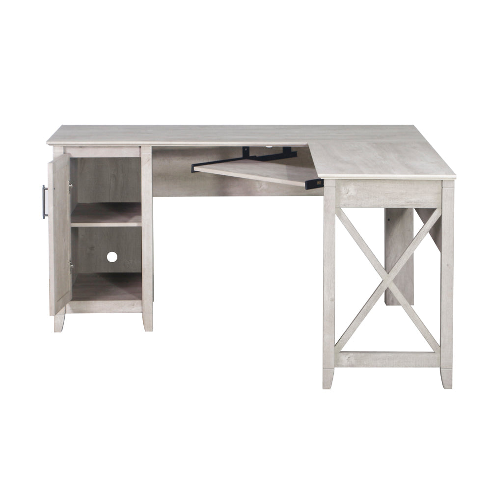 Axel L-shaped Executive Computer Working Home Office Desk Washed Gray Fast shipping On sale