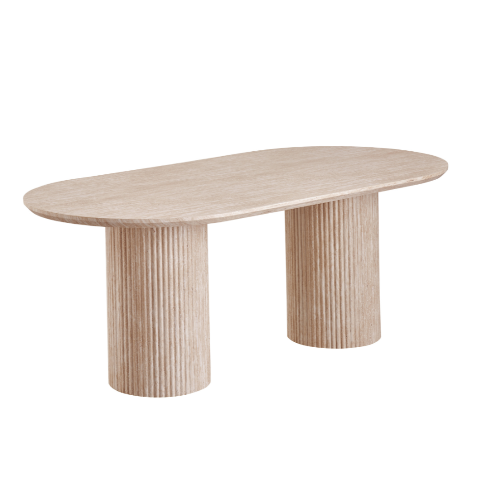 Azalea Modern Luxurious Wooden Kitchen Dining Table 200cm Limestome Fast shipping On sale