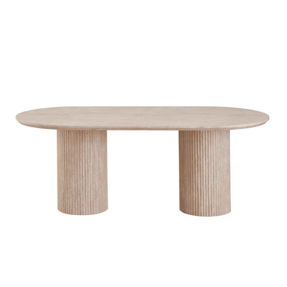 Azalea Modern Luxurious Wooden Kitchen Dining Table 200cm Limestome Fast shipping On sale