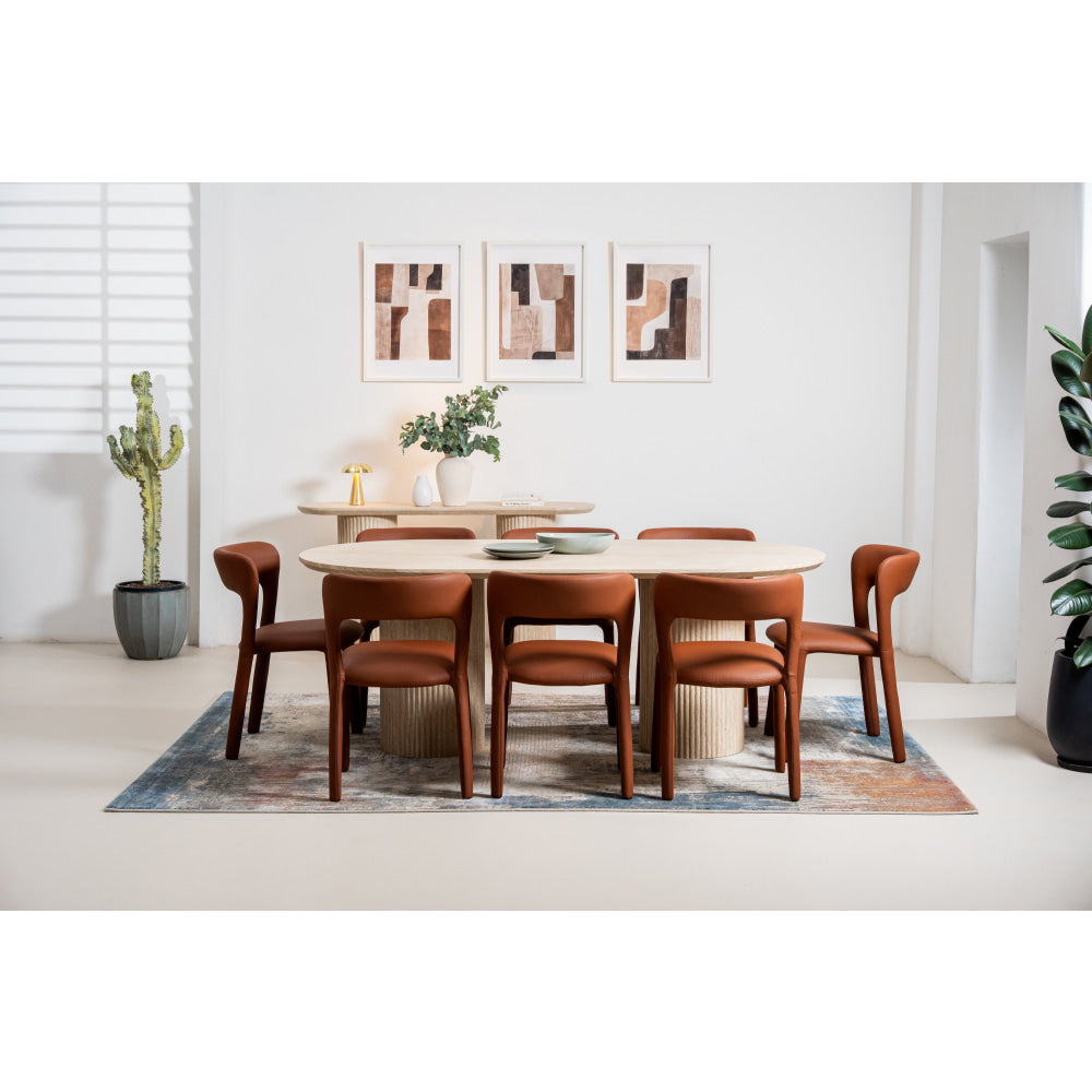 Azalea Modern Luxurious Wooden Kitchen Dining Table 200cm Limestome Fast shipping On sale