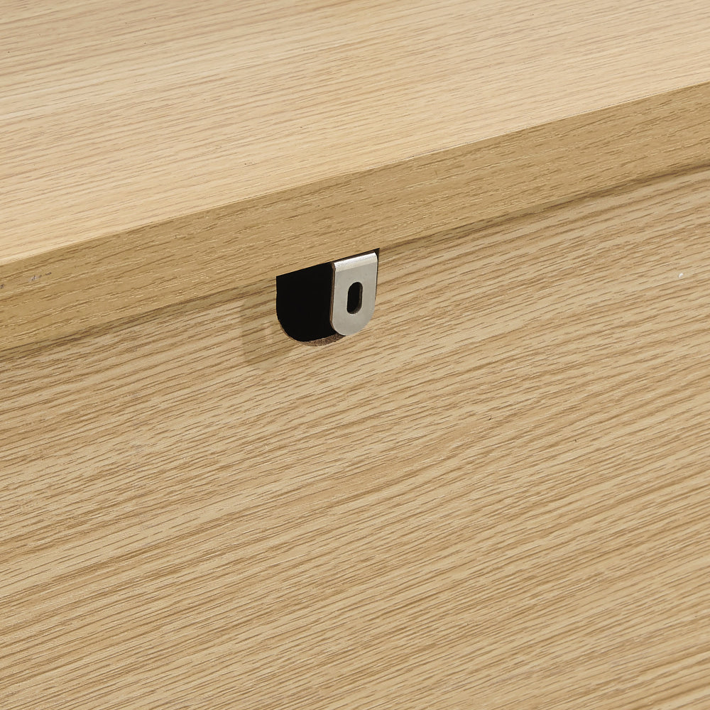 Azaria Fluted Display Shelf Cabinet Bookcase 2-Shelves 2-Doors Oak Fast shipping On sale