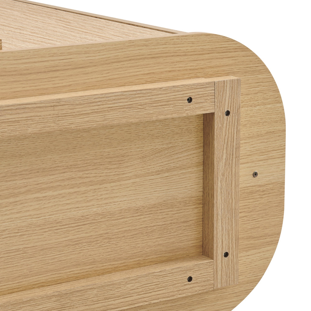 Azaria Fluted Display Shelf Cabinet Bookcase 2-Shelves 2-Doors Oak Fast shipping On sale