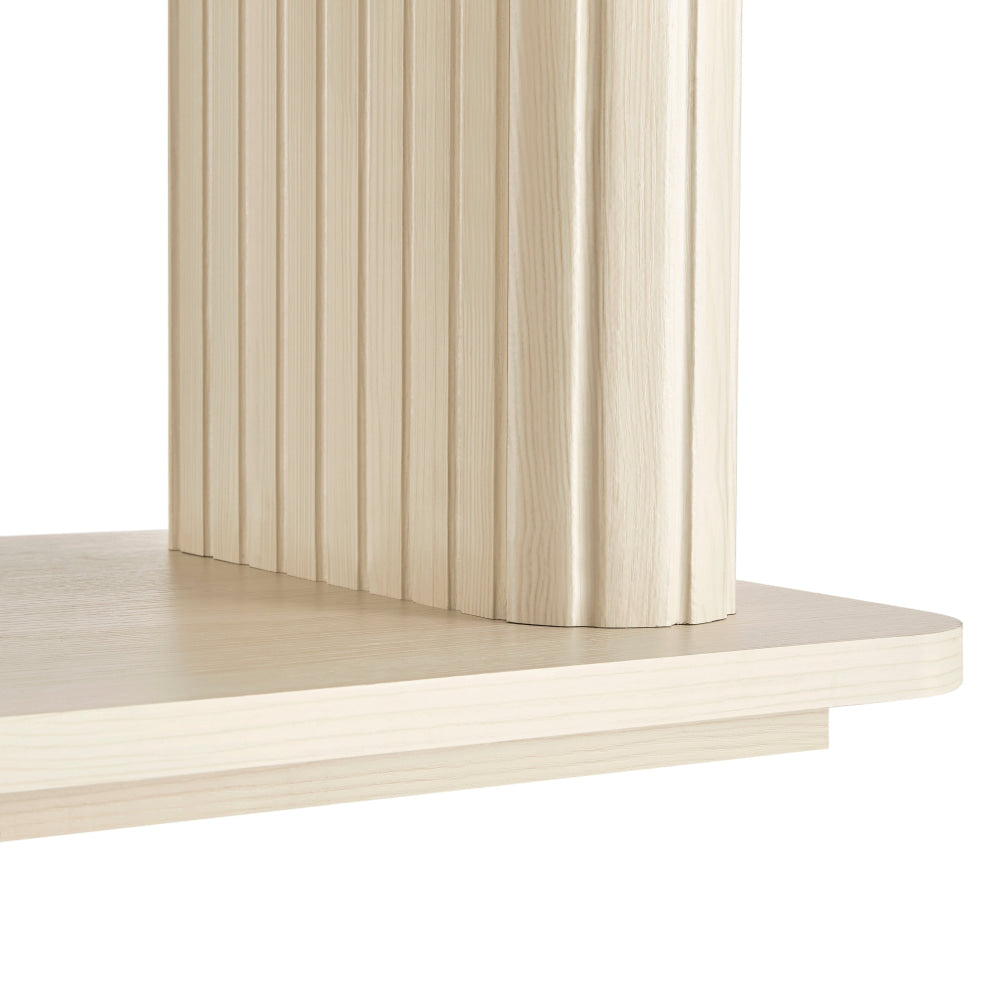 Azaria Lowline TV Stand Entertainment Unit 180cm 6-Shelves Slat Oak Fast shipping On sale