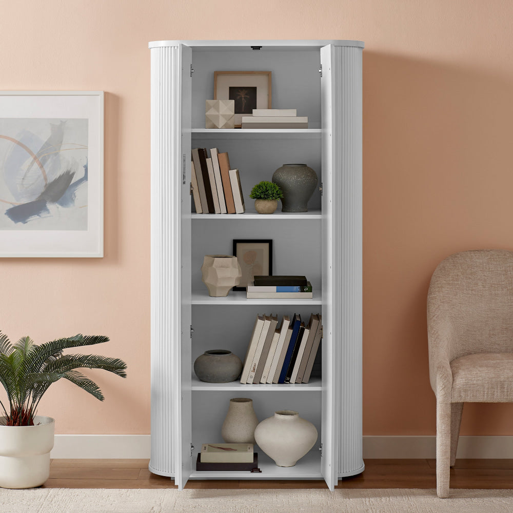 Azaria Multi-Purpose 2-Door Tall Cupboard Storage Cabinet 5-Tier White Fast shipping On sale