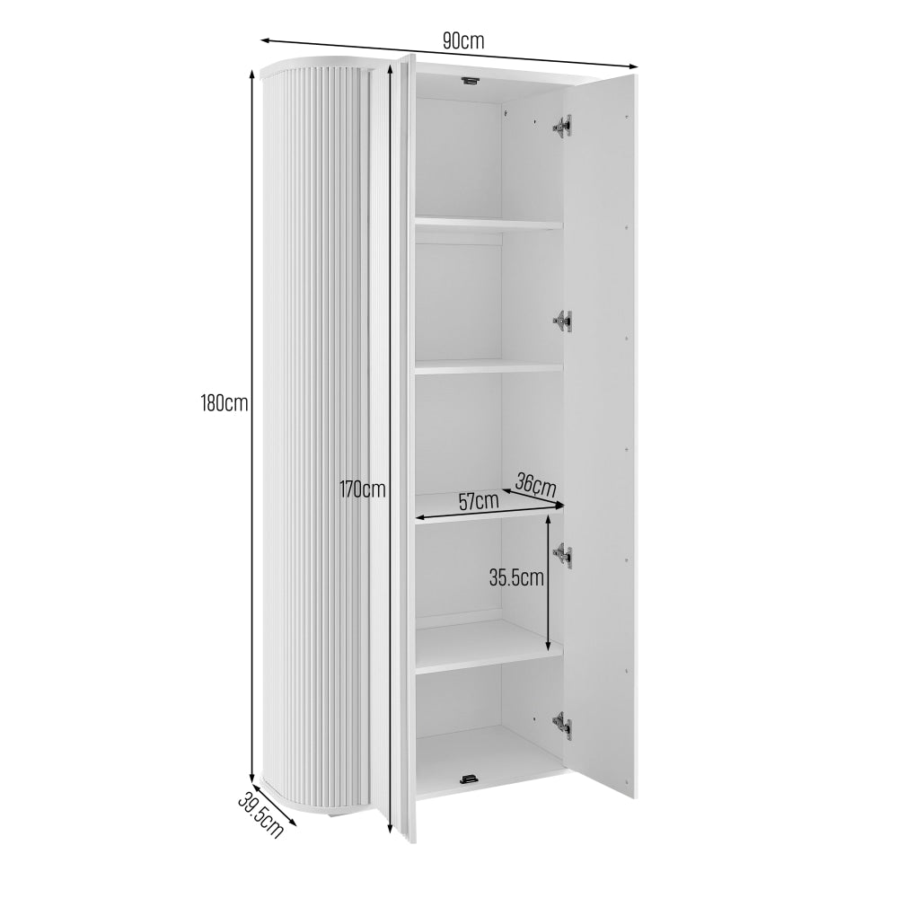 Azaria Multi-Purpose 2-Door Tall Cupboard Storage Cabinet 5-Tier White Fast shipping On sale