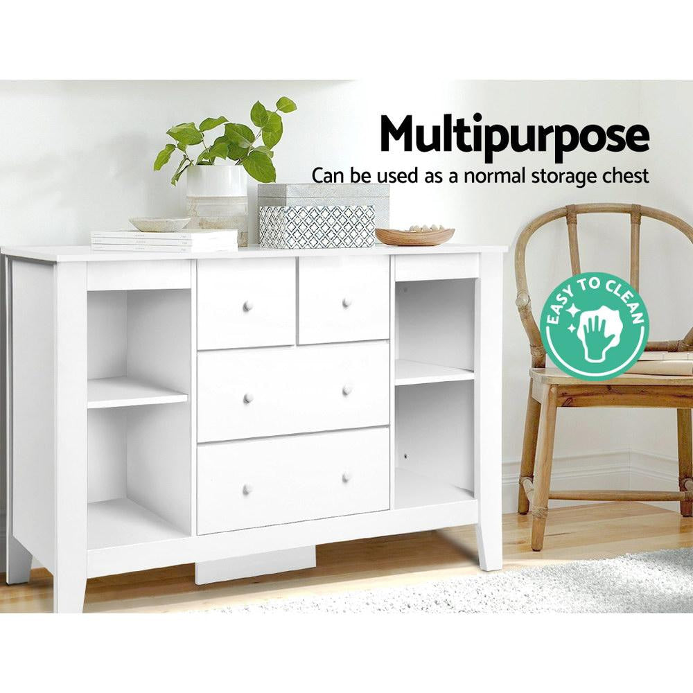 Baby Change Table Tall boy Drawers Dresser Chest Storage Cabinet White Kids Furniture Fast shipping On sale