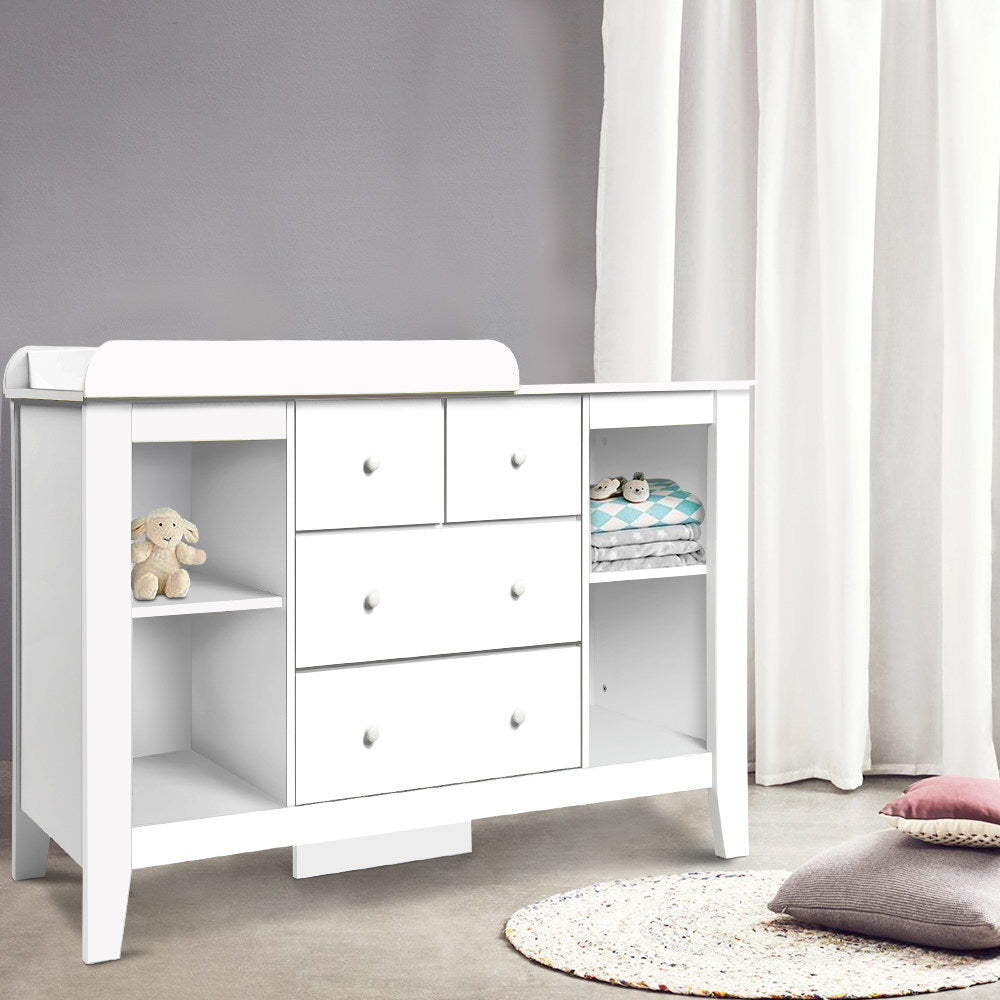 Baby Change Table Tall boy Drawers Dresser Chest Storage Cabinet White Kids Furniture Fast shipping On sale