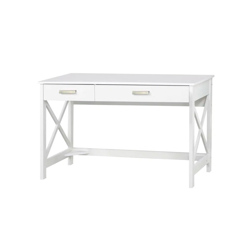 Bacay Wooden Home Office Computer Working Desk 120cm Distressed White Fast shipping On sale