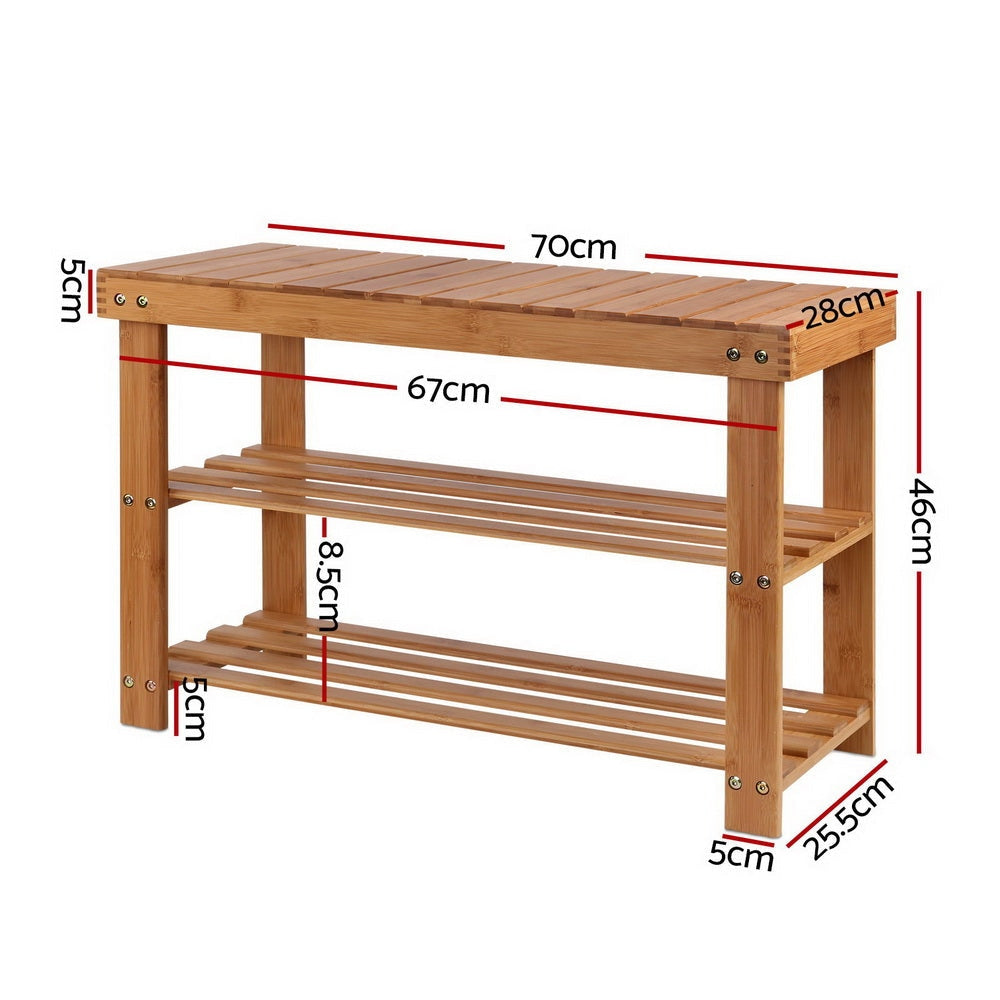Bamboo Shoe Rack Wooden Seat Bench Organiser Shelf Stool Cabinet Fast shipping On sale