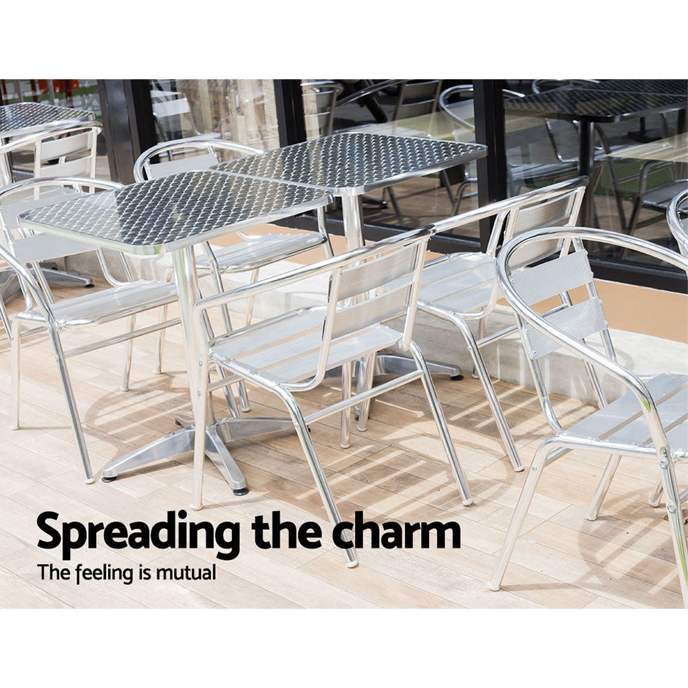 Bar Table Outdoor Furniture Adjustable Aluminium Pub Cafe Indoor Square Gardeon Fast shipping On sale