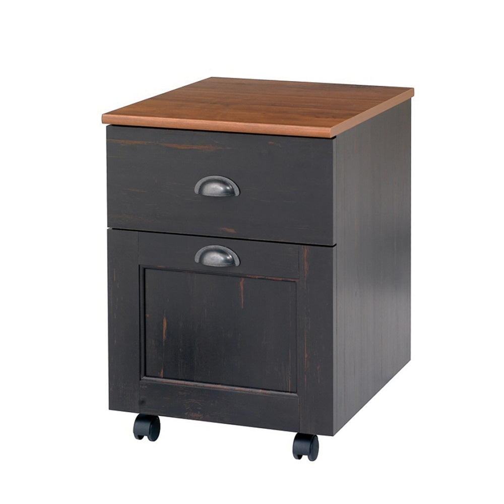 Basil Wooden 2-Drawer Mobile Pedestal Filling Cabinet Antique Black Filing Fast shipping On sale