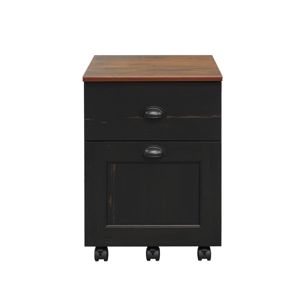 Basil Wooden 2-Drawer Mobile Pedestal Filling Cabinet Antique Black Filing Fast shipping On sale