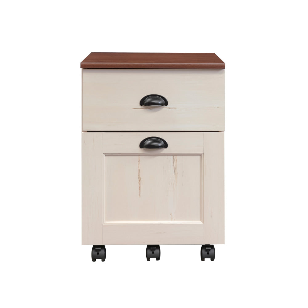 Basil Wooden 2-Drawer Mobile Pedestal Filling Cabinet Antique White Filing Fast shipping On sale