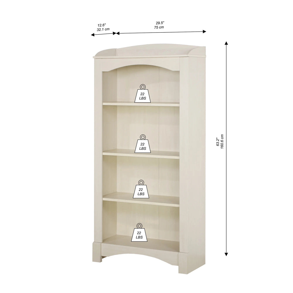 Basil Wooden 5-Tier Display Shelf Bookcase Storage Cabinet Antique White Fast shipping On sale