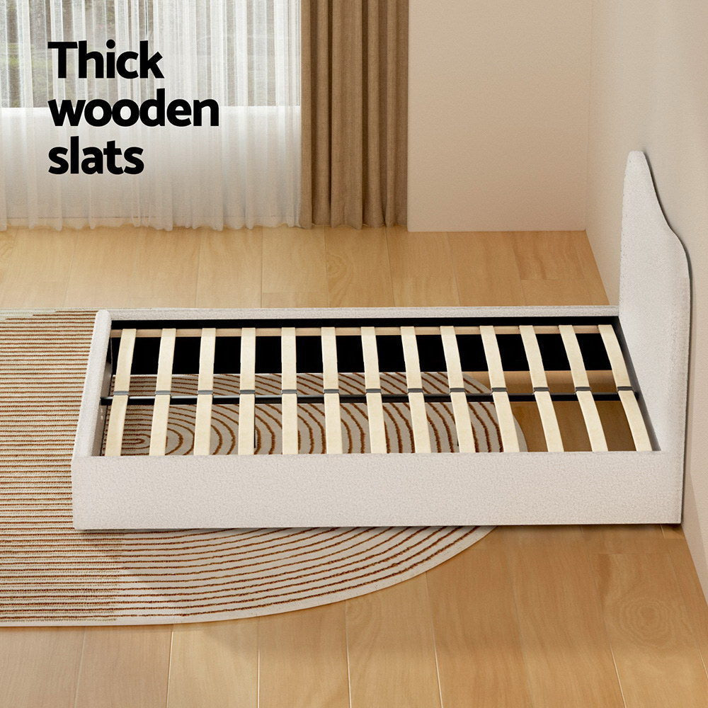 Bed Frame Double Size Boucle DARA Fast shipping On sale