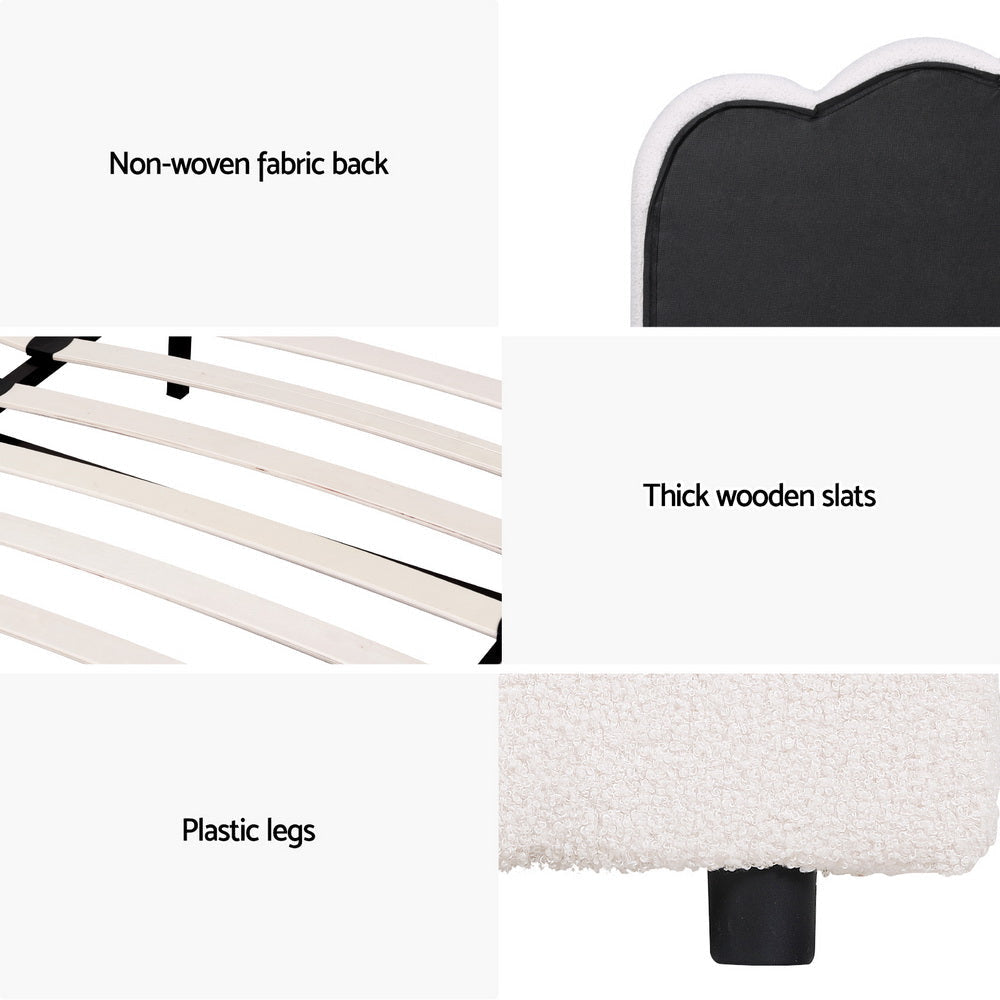 Bed Frame Double Size Boucle FION Fast shipping On sale