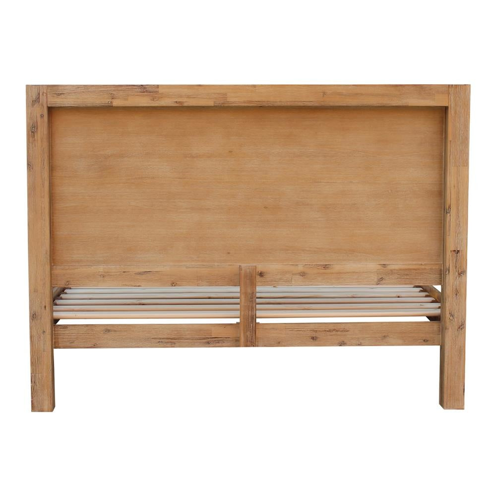 Bed Frame Double Size in Solid Wood Veneered Acacia Bedroom Timber Slat Oak Fast shipping On sale